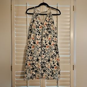 Daniel Cremieux Sleeveless White Blue Floral A-Line Shift Mini Dress XS Pocket